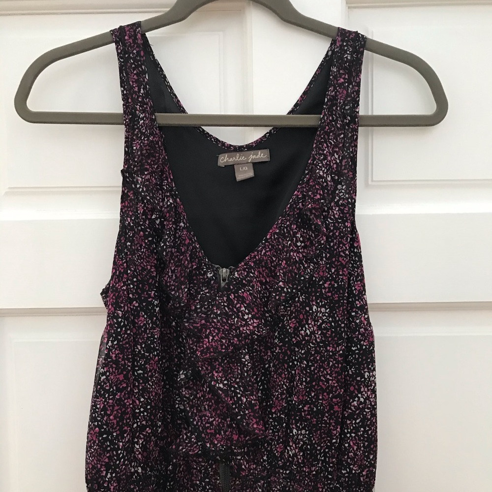 Zipper front tank dress